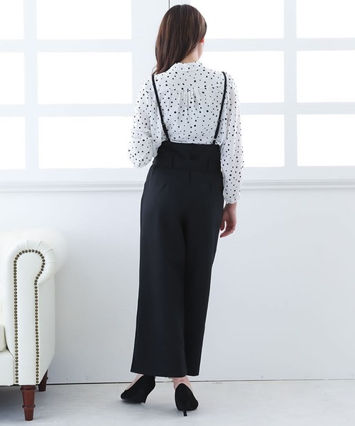 Grandeir(グランディール)の「フロントリボンハイウエストワイドサロペット(サロペット/オーバーオール・レディース・ブラック/ネイビー/グレー/モカ/ブラウン系その他・M/L)」の17枚目の写真