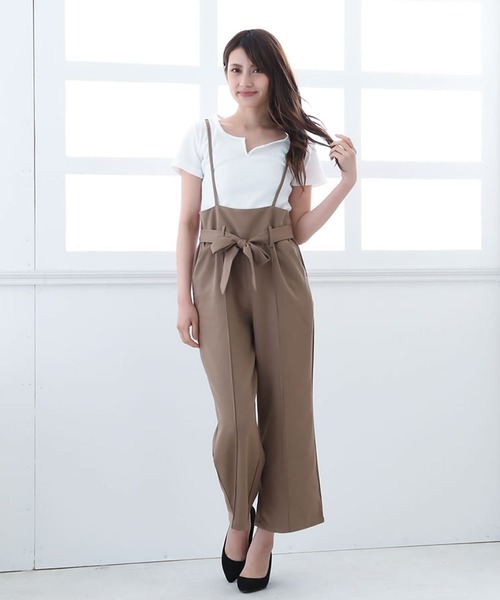 Grandeir(グランディール)の「フロントリボンハイウエストワイドサロペット(サロペット/オーバーオール・レディース・ブラック/ネイビー/グレー/モカ/ブラウン系その他・M/L)」の20枚目の写真