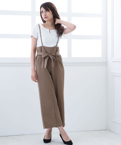 Grandeir(グランディール)の「フロントリボンハイウエストワイドサロペット(サロペット/オーバーオール・レディース・ブラック/ネイビー/グレー/モカ/ブラウン系その他・M/L)」の21枚目の写真