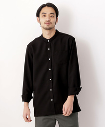 MONO-MART | ポリトロリラックスバンドカラーシャツ L/S(シャツ/ブラウス)