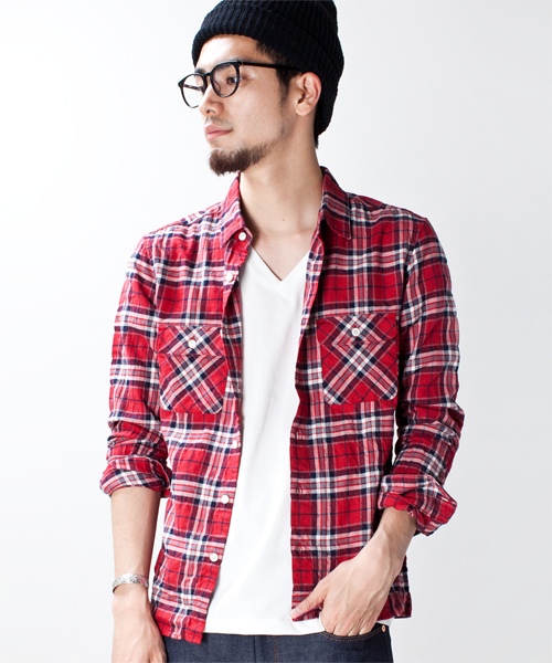 NANO universe（ナノユニバース）の「ツイルマドラススクウェアSH L/S（シャツ/ブラウス・メンズ・ブラック/チャコール/グリーン/ブルー/イエロー/レッド・MEDIUM/LARGE）」の6枚目の写真