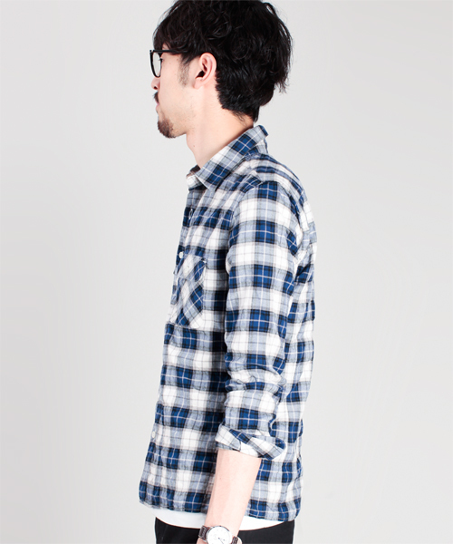 NANO universe（ナノユニバース）の「ツイルマドラススクウェアSH L/S（シャツ/ブラウス・メンズ・ブラック/チャコール/グリーン/ブルー/イエロー/レッド・MEDIUM/LARGE）」の8枚目の写真