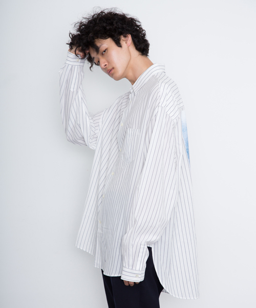 Name.（ネーム）の「【Name.×Kisshmaru】 Shimamura PIN STRIPE SH（シャツ/ブラウス・メンズ・ホワイト/ネイビー・1/0）」の8枚目の写真