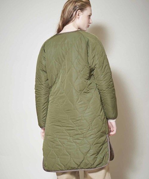 kha:ki(カーキ)の「「KHA:KI / カーキ」キルティング×ボアリバーシブルジャケット ロング(ダウンジャケット/コート・レディース・カーキ/モカ・1/2)」の3枚目の写真