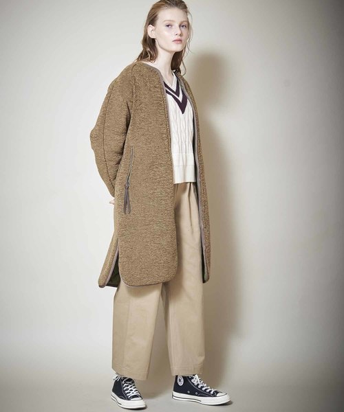 kha:ki(カーキ)の「「KHA:KI / カーキ」キルティング×ボアリバーシブルジャケット ロング(ダウンジャケット/コート・レディース・カーキ/モカ・1/2)」の20枚目の写真