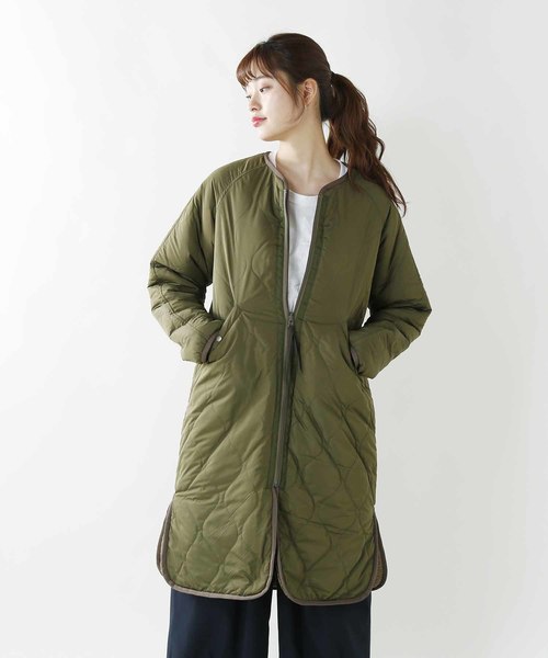 kha:ki(カーキ)の「「KHA:KI / カーキ」キルティング×ボアリバーシブルジャケット ロング(ダウンジャケット/コート・レディース・カーキ/モカ・1/2)」の14枚目の写真