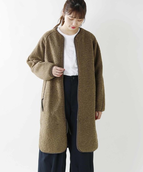 kha:ki(カーキ)の「「KHA:KI / カーキ」キルティング×ボアリバーシブルジャケット ロング(ダウンジャケット/コート・レディース・カーキ/モカ・1/2)」の21枚目の写真