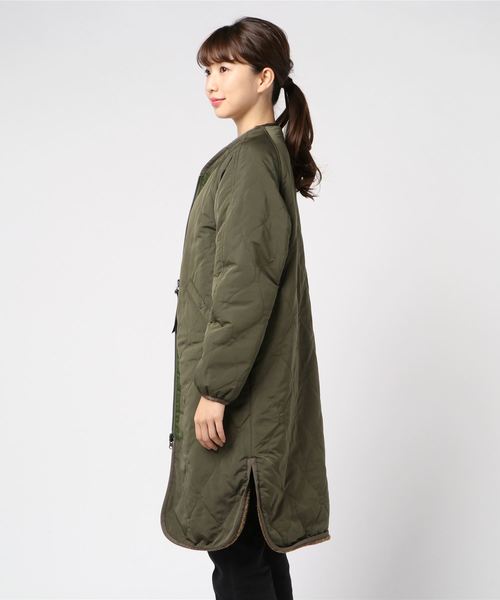 kha:ki(カーキ)の「「KHA:KI / カーキ」キルティング×ボアリバーシブルジャケット ロング(ダウンジャケット/コート・レディース・カーキ/モカ・1/2)」の16枚目の写真