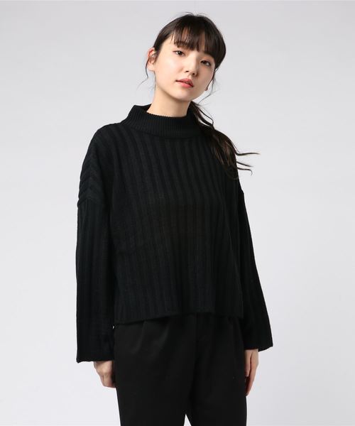 VENCEEXCHANGE（ヴァンスエクスチェンジ）の「太リブハイネックトップス（ニット/セーター・レディース・グレー/ブラック・M）」の6枚目の写真