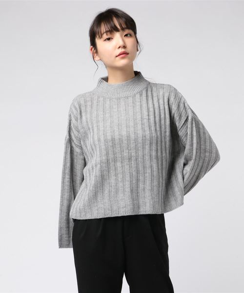 VENCEEXCHANGE（ヴァンスエクスチェンジ）の「太リブハイネックトップス（ニット/セーター・レディース・グレー/ブラック・M）」の7枚目の写真