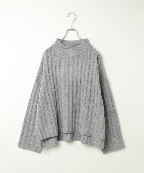 VENCEEXCHANGE（ヴァンスエクスチェンジ）の「太リブハイネックトップス（ニット/セーター・レディース・グレー/ブラック・M）」の3枚目の写真