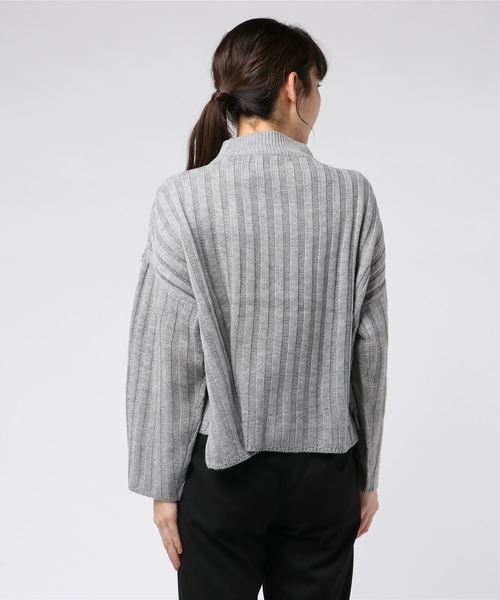 VENCEEXCHANGE（ヴァンスエクスチェンジ）の「太リブハイネックトップス（ニット/セーター・レディース・グレー/ブラック・M）」の4枚目の写真