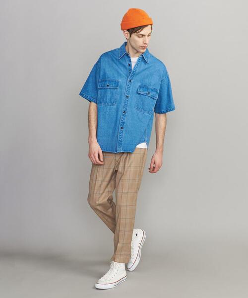 BEAUTY&YOUTH UNITED ARROWS（ビューティーアンドユースユナイテッドアローズ）の「【WEB限定】 by デニム ワイド ショートスリーブ シャツ ◆（シャツ/ブラウス・メンズ・コバルトブルー/ネイビー・L/S/M/XL）」の3枚目の写真
