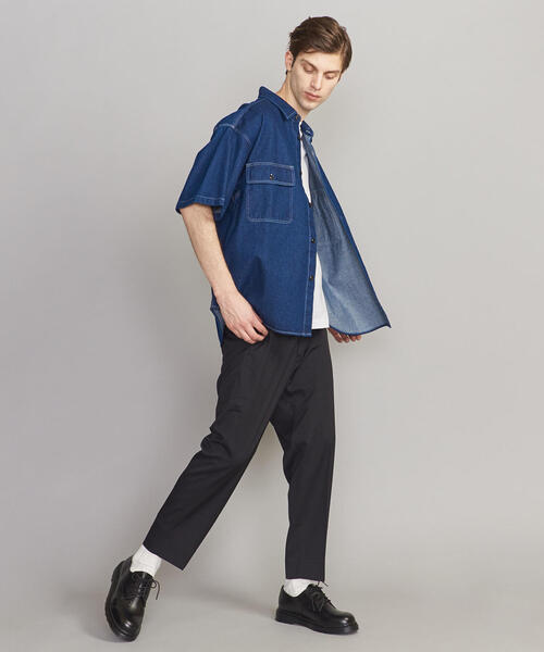 BEAUTY&YOUTH UNITED ARROWS（ビューティーアンドユースユナイテッドアローズ）の「【WEB限定】 by デニム ワイド ショートスリーブ シャツ ◆（シャツ/ブラウス・メンズ・コバルトブルー/ネイビー・L/S/M/XL）」の14枚目の写真