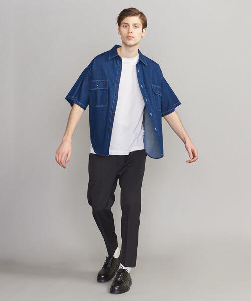 BEAUTY&YOUTH UNITED ARROWS（ビューティーアンドユースユナイテッドアローズ）の「【WEB限定】 by デニム ワイド ショートスリーブ シャツ ◆（シャツ/ブラウス・メンズ・コバルトブルー/ネイビー・L/S/M/XL）」の13枚目の写真
