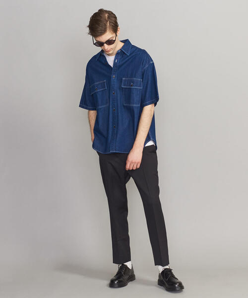 BEAUTY&YOUTH UNITED ARROWS（ビューティーアンドユースユナイテッドアローズ）の「【WEB限定】 by デニム ワイド ショートスリーブ シャツ ◆（シャツ/ブラウス・メンズ・コバルトブルー/ネイビー・L/S/M/XL）」の11枚目の写真