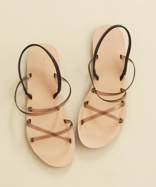 BEAUTY&YOUTH UNITED ARROWS(ビューティーアンドユースユナイテッドアローズ)の「BY∴ クリアクロスバックストラップサンダル о(サンダル・レディース・ホワイト/ブラック・35h/36h/37h/36/37)」の18枚目の写真
