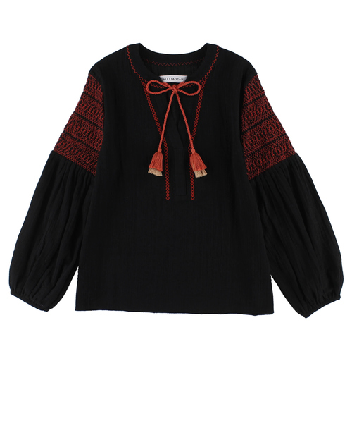 ALEXIA STAM（アリシアスタン）の「Embroidered Balloon Sleeve Shirt/刺繍バルーンスリーブシャツ（シャツ/ブラウス・レディース・ブラック/マスタード・FREE）」の5枚目の写真