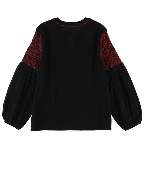 ALEXIA STAM（アリシアスタン）の「Embroidered Balloon Sleeve Shirt/刺繍バルーンスリーブシャツ（シャツ/ブラウス・レディース・ブラック/マスタード・FREE）」の10枚目の写真