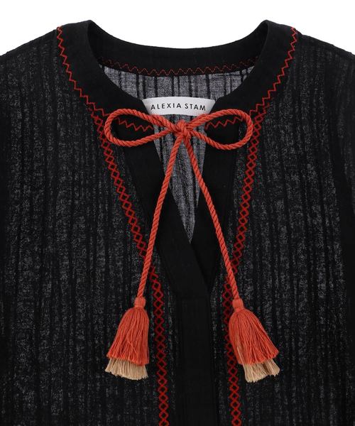 ALEXIA STAM（アリシアスタン）の「Embroidered Balloon Sleeve Shirt/刺繍バルーンスリーブシャツ（シャツ/ブラウス・レディース・ブラック/マスタード・FREE）」の16枚目の写真