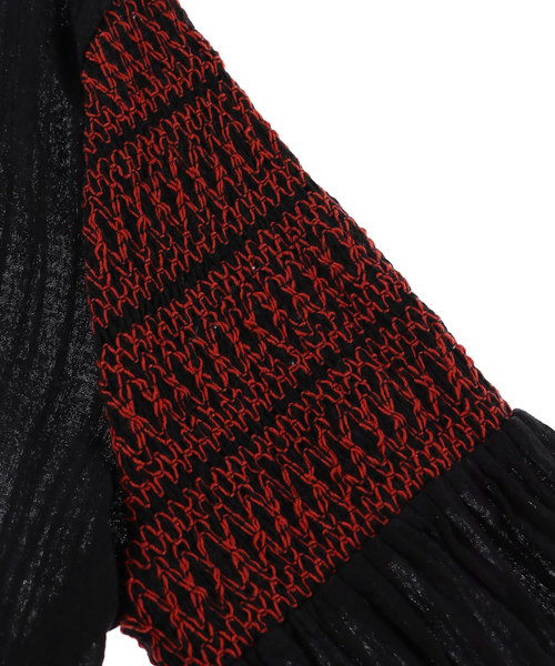 ALEXIA STAM（アリシアスタン）の「Embroidered Balloon Sleeve Shirt/刺繍バルーンスリーブシャツ（シャツ/ブラウス・レディース・ブラック/マスタード・FREE）」の14枚目の写真