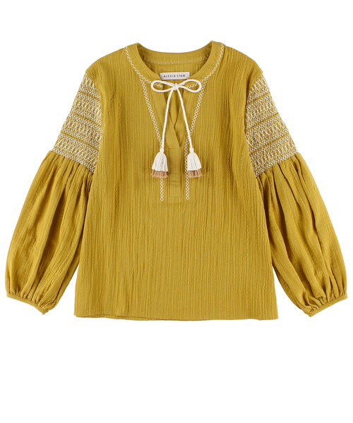 ALEXIA STAM（アリシアスタン）の「Embroidered Balloon Sleeve Shirt/刺繍バルーンスリーブシャツ（シャツ/ブラウス・レディース・ブラック/マスタード・FREE）」の12枚目の写真