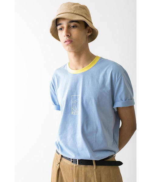 FUTUR(フューチャー)の「<FUTUR × monkay time> 01 RINGER TEE/Tシャツ(Tシャツ/カットソー・メンズ・イエロー/ライトブルー・LARGE/X-LARGE/MEDIUM/SMALL)」の2枚目の写真
