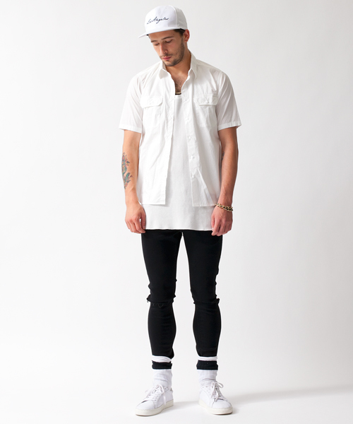 MONKEY TIME（モンキータイム）の「MT∴ ブロード サイドジップ ユーティリティーシャツ◆（シャツ/ブラウス・メンズ・オフホワイト/オリーブ・LARGE/SMALL/X-LARGE/MEDIUM）」の12枚目の写真