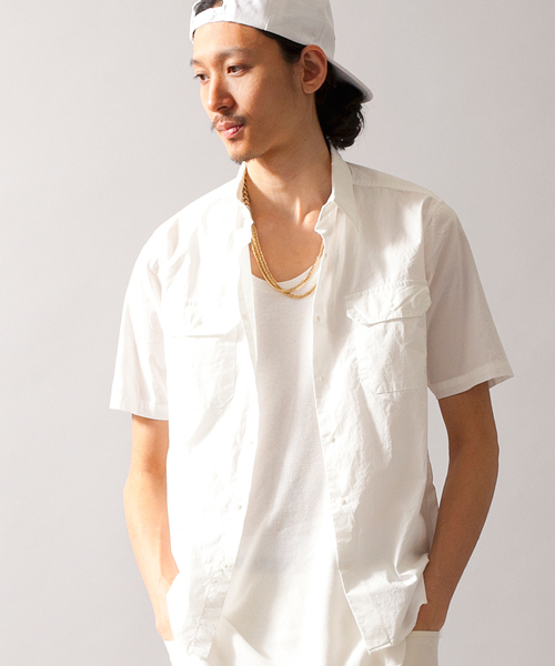 MONKEY TIME（モンキータイム）の「MT∴ ブロード サイドジップ ユーティリティーシャツ◆（シャツ/ブラウス・メンズ・オフホワイト/オリーブ・LARGE/SMALL/X-LARGE/MEDIUM）」の7枚目の写真