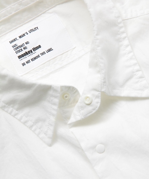 MONKEY TIME（モンキータイム）の「MT∴ ブロード サイドジップ ユーティリティーシャツ◆（シャツ/ブラウス・メンズ・オフホワイト/オリーブ・LARGE/SMALL/X-LARGE/MEDIUM）」の6枚目の写真