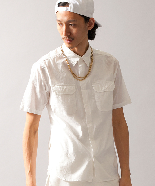 MONKEY TIME（モンキータイム）の「MT∴ ブロード サイドジップ ユーティリティーシャツ◆（シャツ/ブラウス・メンズ・オフホワイト/オリーブ・LARGE/SMALL/X-LARGE/MEDIUM）」の11枚目の写真