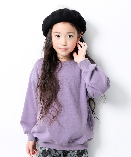 devirock（デビロック）の「裏シャギービッグシルエットトレーナー（スウェット・キッズ・ブラック/ダークグリーン/モカ/ラベンダー/杢グレー/ブルー系その他/パープル系その他/ダークベージュ・110cm/100cm/120cm/130cm/140cm/150cm/160cm）」の7枚目の写真