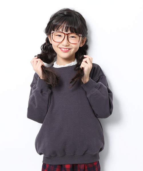 devirock（デビロック）の「裏シャギービッグシルエットトレーナー（スウェット・キッズ・ブラック/ダークグリーン/モカ/ラベンダー/杢グレー/ブルー系その他/パープル系その他/ダークベージュ・110cm/100cm/120cm/130cm/140cm/150cm/160cm）」の8枚目の写真