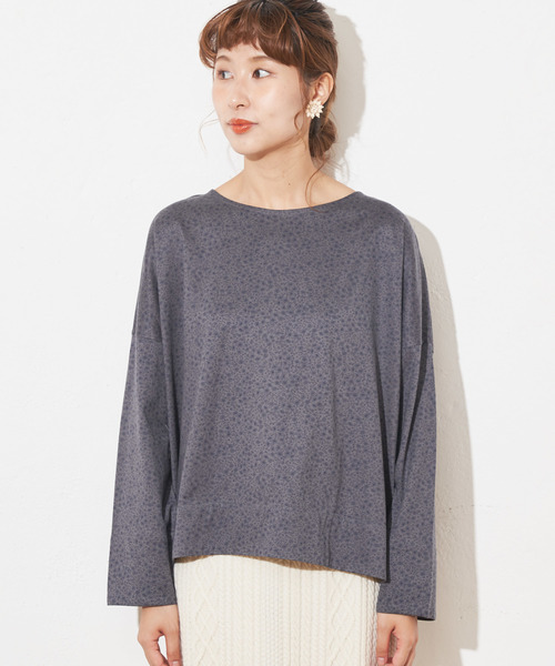 PUAL CE CIN(ピュアルセシン)の「小花プリントプルオーバー(Tシャツ/カットソー・レディース・モカ/グレー/ネイビー/ブラウン・FREE)」の9枚目の写真