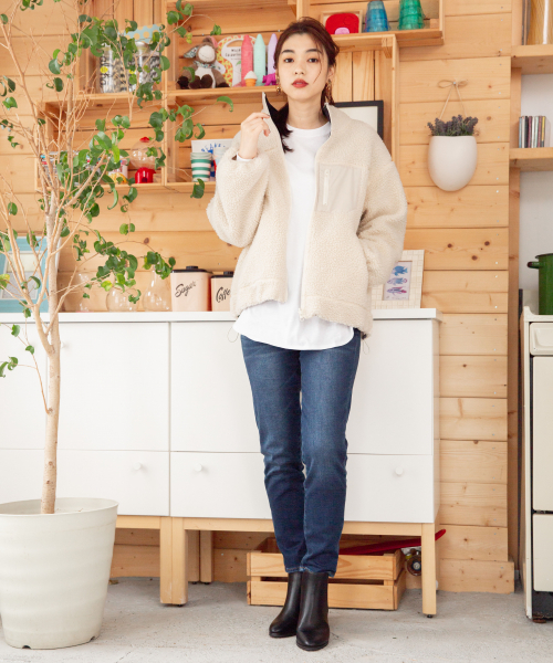 GLOBAL WORK（グローバルワーク）の「切替えリバーシブルボアブルゾン