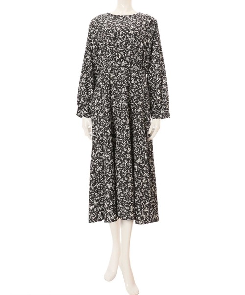 fifth（フィフス）の「レトロフラワーワンピース（ワンピース・レディース・ブラック/アイボリー・MEDIUM）」の3枚目の写真