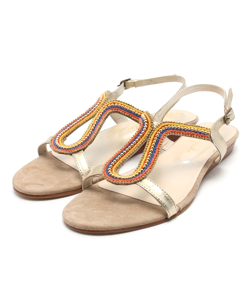 PICHE ABAHOUSE(ピシェ アバハウス)の「ビーズウェッジサンダル(サンダル・レディース・ブロンズ/その他/ゴールド・SMALL/LARGE/MEDIUM)」の1枚目の写真