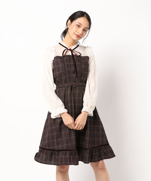 axes femme（アクシーズファム）の「ビスチェ切替ワンピ（ワンピース・レディース・ブラック/ブラウン/ワイン・MEDIUM）」の8枚目の写真