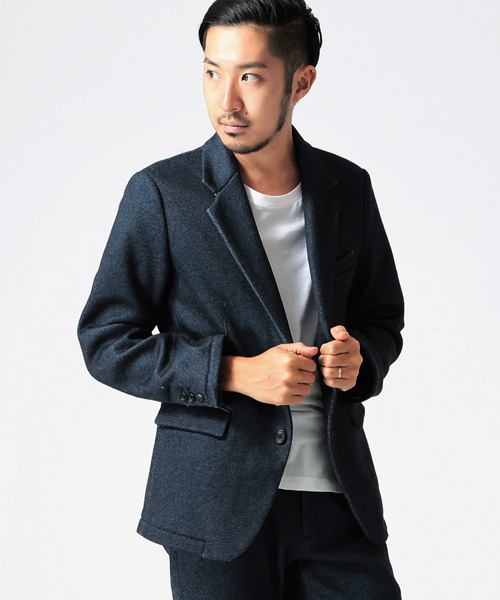 BEAMS(ビームス)の「◎BEAMS / フリース 転写プリント ジャケット(テーラードジャケット・メンズ・ネイビー/グレー・LARGE/SMALL/MEDIUM/X-LARGE)」の2枚目の写真