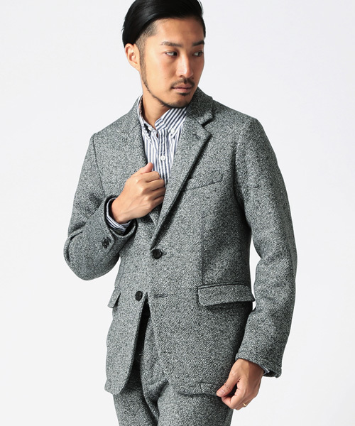 BEAMS(ビームス)の「◎BEAMS / フリース 転写プリント ジャケット(テーラードジャケット・メンズ・ネイビー/グレー・LARGE/SMALL/MEDIUM/X-LARGE)」の1枚目の写真