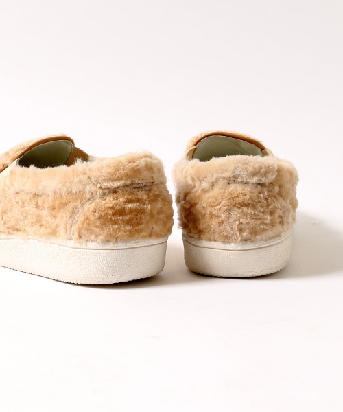 collex(コレックス)の「モコモコスリッポン(スニーカー・レディース・チャコールグレー/ベージュ・MEDIUM/LARGE)」の7枚目の写真