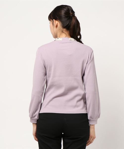 one way（ワンウェイ）の「シアードットスカーフリボントップス（Tシャツ/カットソー・レディース・パープル/ブラック/ライトグリーン/ホワイト・M）」の6枚目の写真