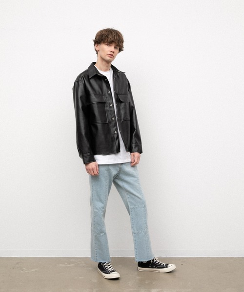 YARD PLUS(ヤードプリュス)の「YARD PLUS フェイクレザーCPOジャケット(テーラードジャケット・メンズ・ブラック・FREE)」の7枚目の写真