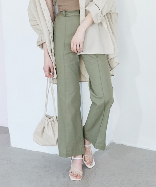 Heather（ヘザー）の「アサコンスリットスラックス　875922（スラックス・レディース・ベージュ/カーキ/アイボリー・SMALL/MEDIUM）」の3枚目の写真