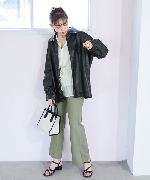 Heather（ヘザー）の「アサコンスリットスラックス　875922（スラックス・レディース・ベージュ/カーキ/アイボリー・SMALL/MEDIUM）」の8枚目の写真