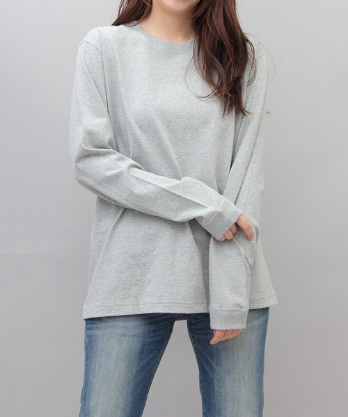 1度着用のみ 【リンカブル】 フレアロングスリーブTシャツ グレー 1度着用のみ 【リンカブル】 フレアロングスリーブTシャツ グレー