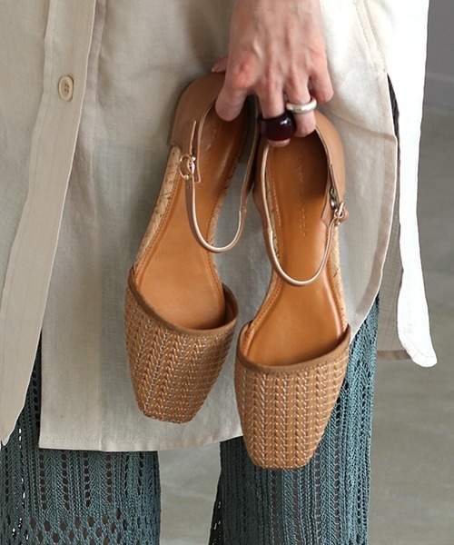 JELLY BEANS（ジェリービーンズ）の「メッシュセパレートフラット(115-18482)JELLY BEANS(ジェリービーンズ)（パンプス・レディース・ブラック/アイボリー/キャメル・23/24/22.5/24.5/23.5）」の4枚目の写真