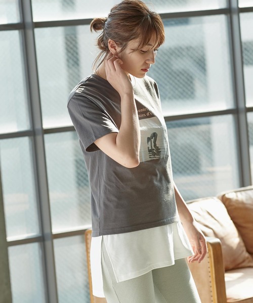 KOBE LETTUCE（コウベレタス）の「サイドスリットタンクトップ（タンクトップ・レディース・オフホワイト/ベージュ/ブラック/カーキ・FREE）」の2枚目の写真