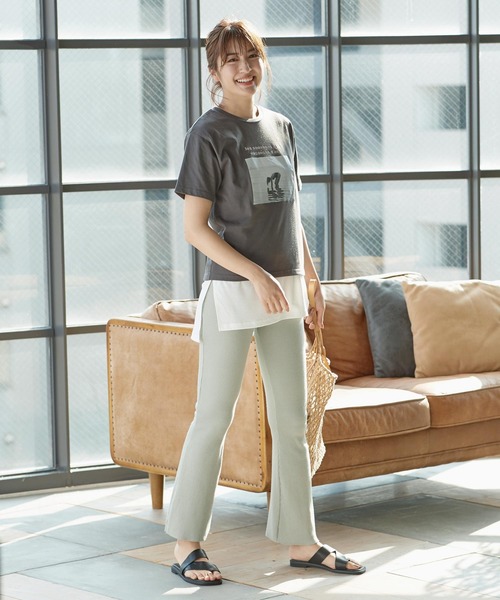 KOBE LETTUCE（コウベレタス）の「サイドスリットタンクトップ（タンクトップ・レディース・オフホワイト/ベージュ/ブラック/カーキ・FREE）」の11枚目の写真