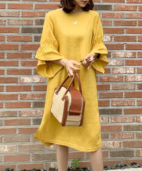 セール ビッグ ラッフルスリーブ スリット入りワンピース ワンピース A Lot Of Love ア ロット オブ ラブ のファッション通販 Zozotown